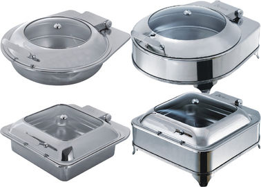 Catering Buffet Equipment Drop - In Induction Chafing Dish With Glass Or Solid Lid