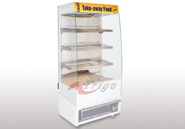 Compact Self Service Open Display Cases Chiller Wooden Shelf Available Digital Control