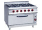Commercial Cooking Lines , Free Standing 4 / 6 American Burners Gas Range With Oven
